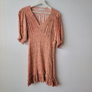 Faithfull the Brand | Dresses | Faithful The Brand Pink Polka Dot Rushed  Puff Sleeve Dress Size 2 | Poshmark